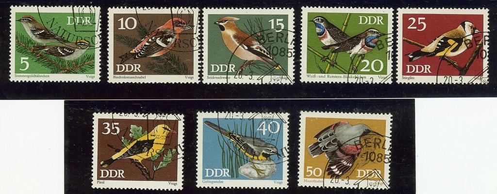ГДР, Восточная Германия 1973г. MI 1834-41.Фауна. Защита певчих птиц гашение