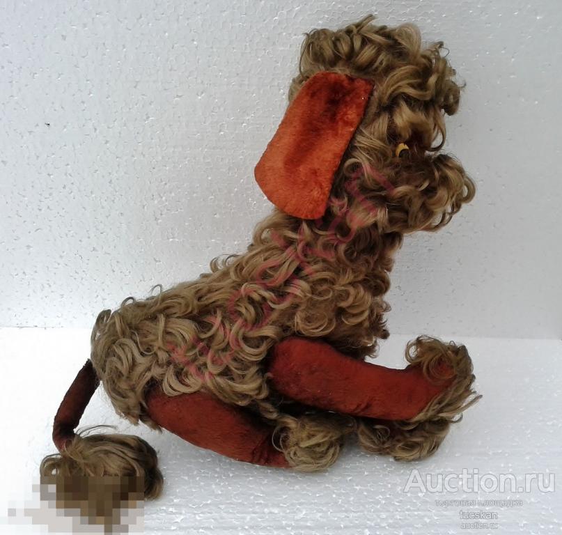 Пудель ватный игрушка 40 см СССР / ГДР 