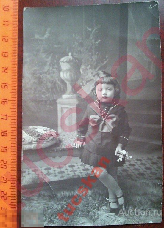 Девочка кабинетная фотография почтовая карточка 
