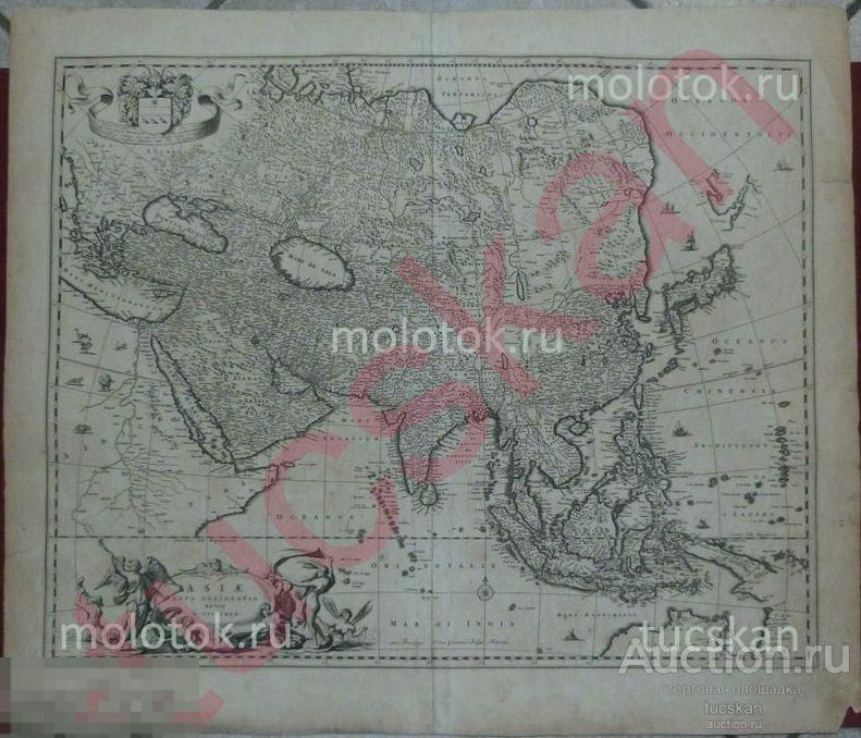Карта Азия Тартария Московия авт Николас  Висхер ( Вишер)  Пискатор  1670г