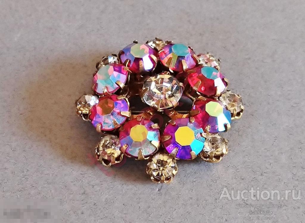 Брошь брошка Чехословакия 4.5х4.5 см 