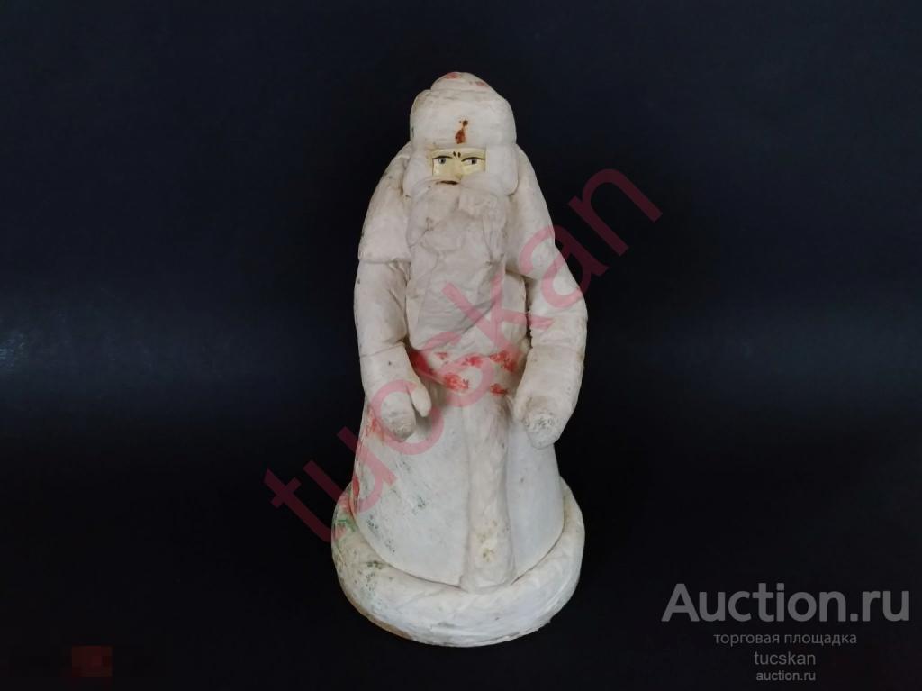 Дед Мороз вата папье-маше СССР 1985 год 22 см 