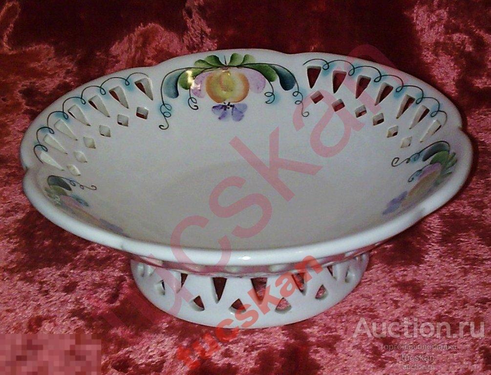 Ваза конфетница, сухарница 21см авторская роспись капчагайский 