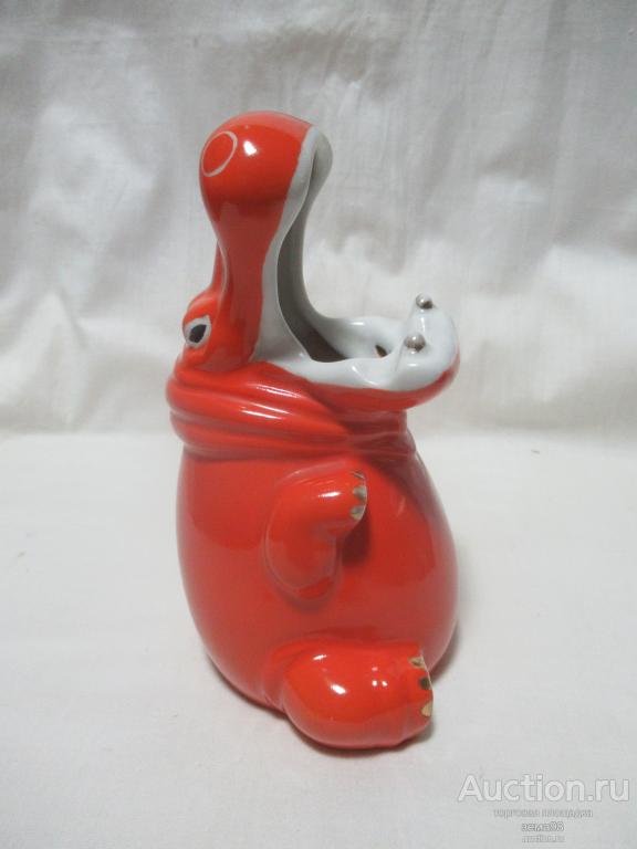 Карандашница. "Бегемот". Фарфор. ДФЗ. СССР.