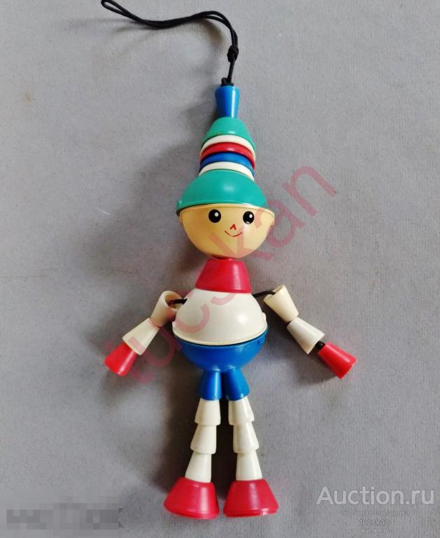 Игрушка СССР куколка колкий пластик на  резинках, 20 см 