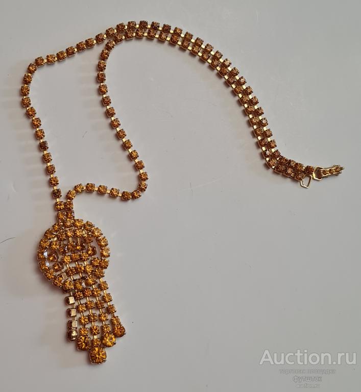 Колье Стразы Стекло Латунь Чехословакия времен СССР Отличное состояние (дс