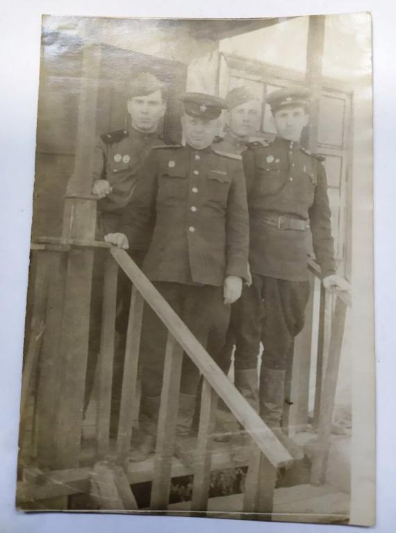 Групповое Фото Фотография 1945-50 СССР ВОВ Советские Военнослужащие Офицеры награды Солдаты