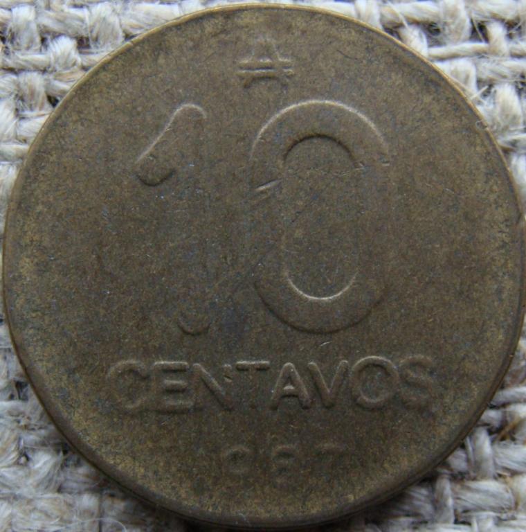 Аргентина 10 сентаво 1987 год