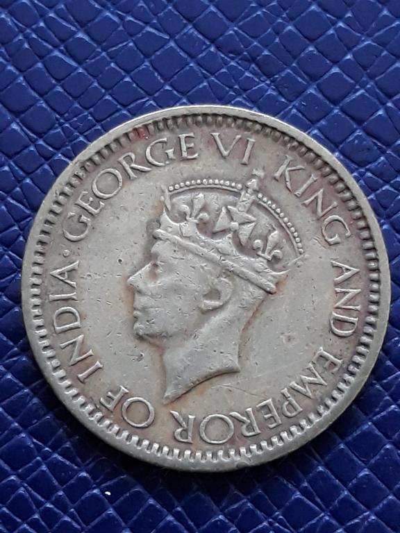 Цейлон 25 центов 1943 КМ 115