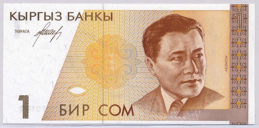 Киргизия 1 сом 1994 UNC