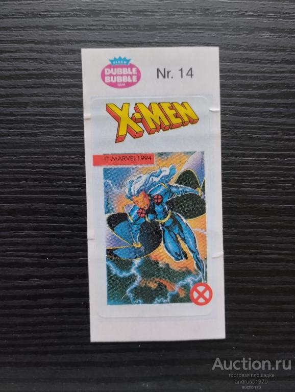 НАКЛЕЙКА ОТ ЖВАЧКИ. X MAN. X - MAN. FLEER. BUBBLE GUM. № 17