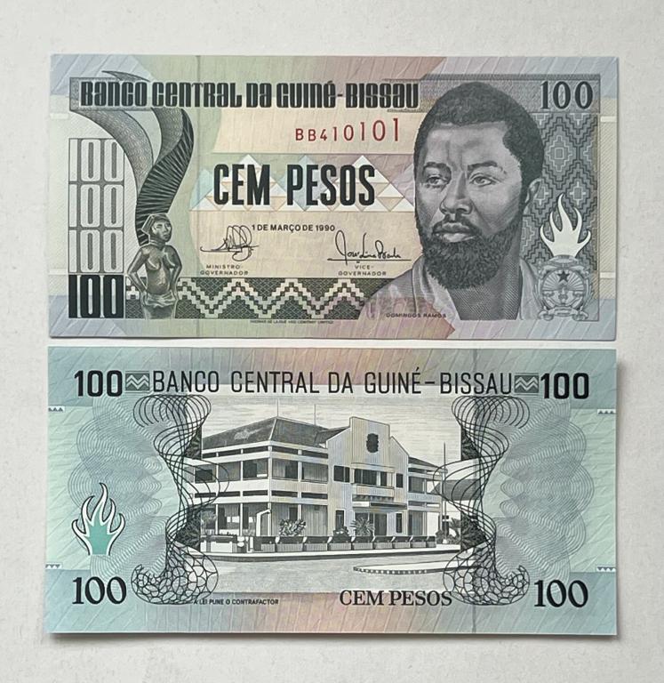 Гвинея-Бисау 100 песо 1990 год Пресс UNC