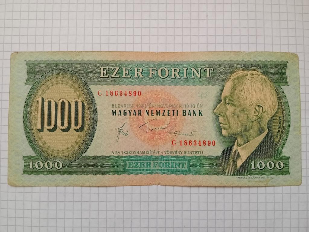 Банкнота Венгрия 1000 форинтов 1983 г.