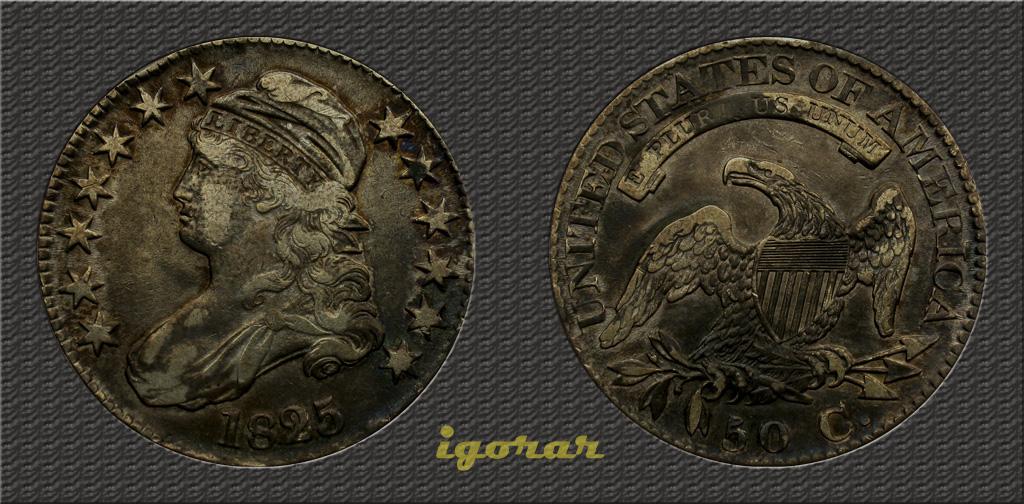 США 50 центов 1825 Бюст