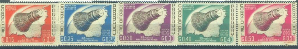 Парагвай 1963 г . серия Исследования в космосе  негашеная**