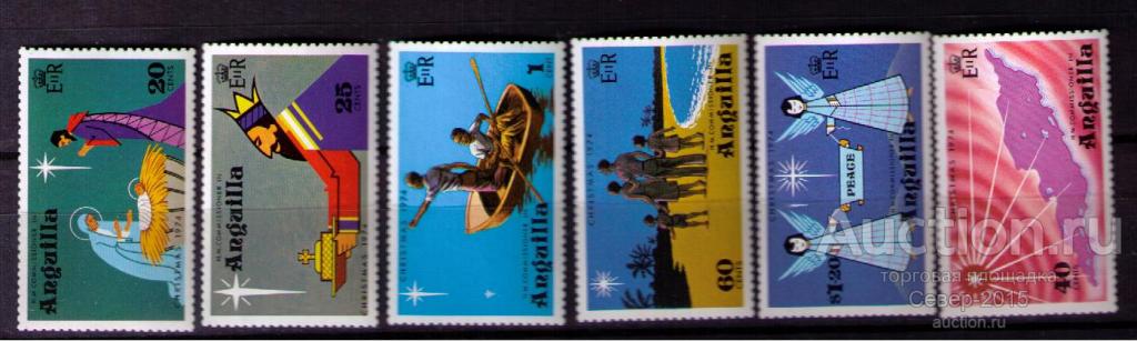 Ангилья 1974 Ночное небо Рождество MNH**