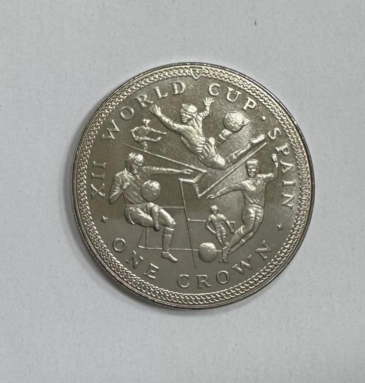 остров Мэн 1 крона 1982 ЧМ футбол Испания