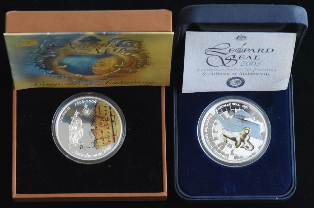 2 монеты: 1 доллар 2005, 2006 год. Австралия. Серебро 999 пр. 31.1 гр ...