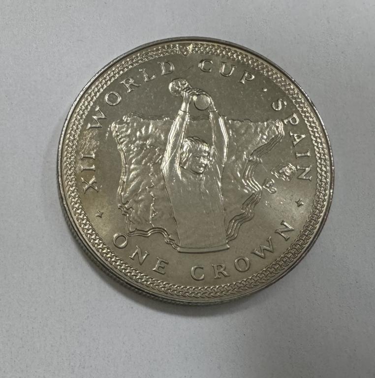 остров Мэн 1 крона 1982 ЧМ футбол Испания
