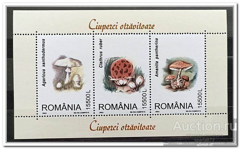 Румыния 2003 год Блок 333 " Грибы " MNH**