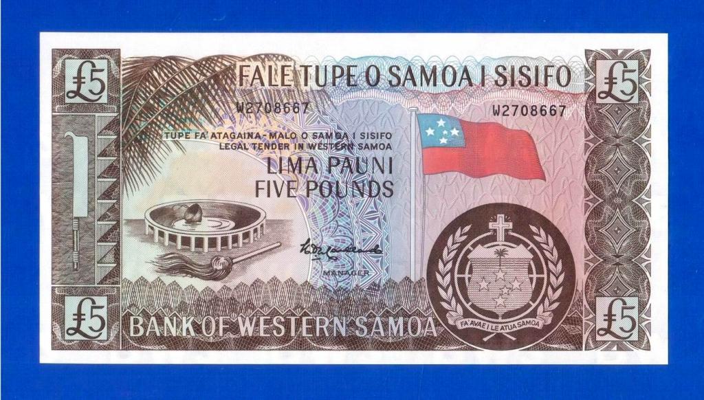 Самоа. 5 тала, 1963. Репринт 2020 года. UNC. Мультилот