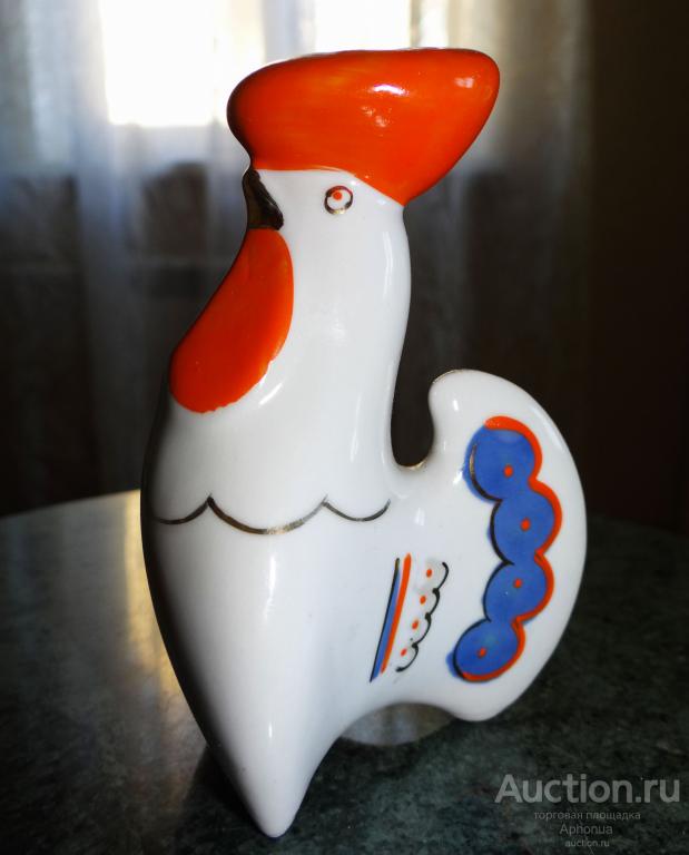 Солонка "Петух". СССР, Полонский завод художественной керамики, 1970-1980 гг. Фарфор, роспись.