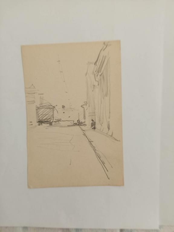 Бубнов А.П. (1908-1964) Грузовик на улице. Набросок