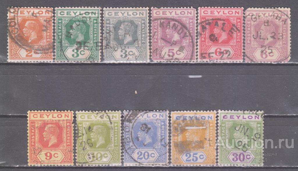 Цейлон 1921 Георг V Mi186-193,197-199