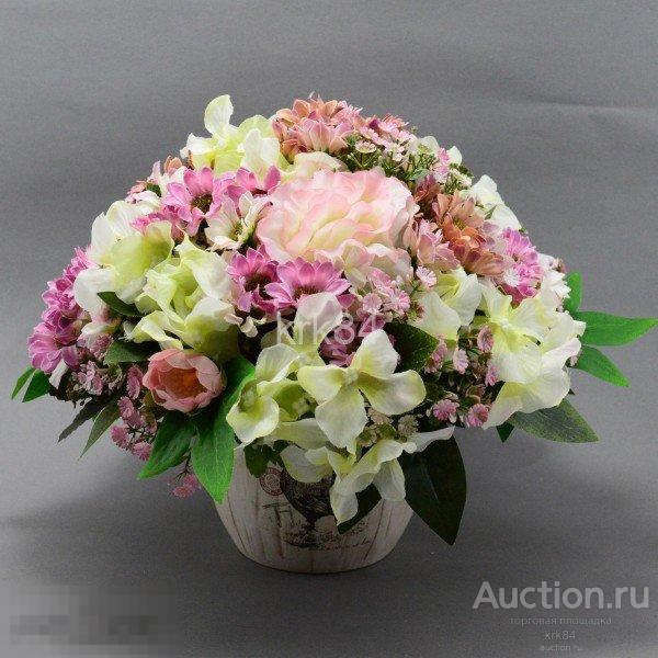 Цветок искусственный композиция декоративная в горшке  26*23 см, 