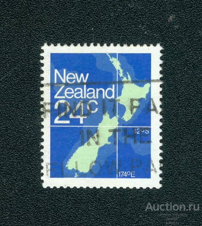 1982 г. Новая Зеландия - Карта Новой Зеландии (0221е)