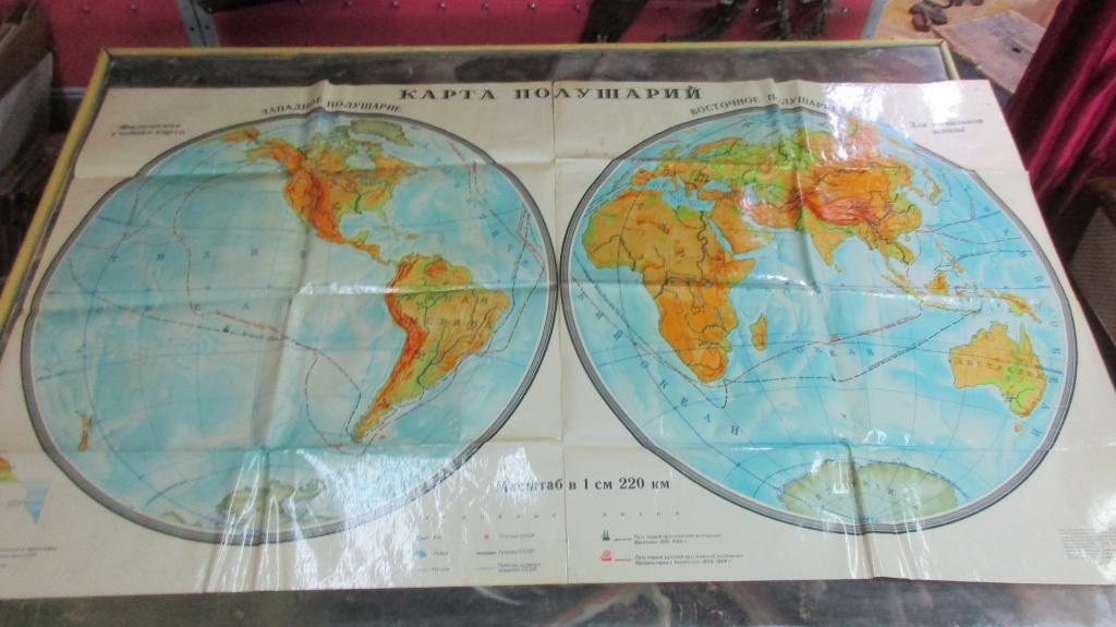 КАРТА. ПОЛУШАРИЯ.   172*98 СМ.         97