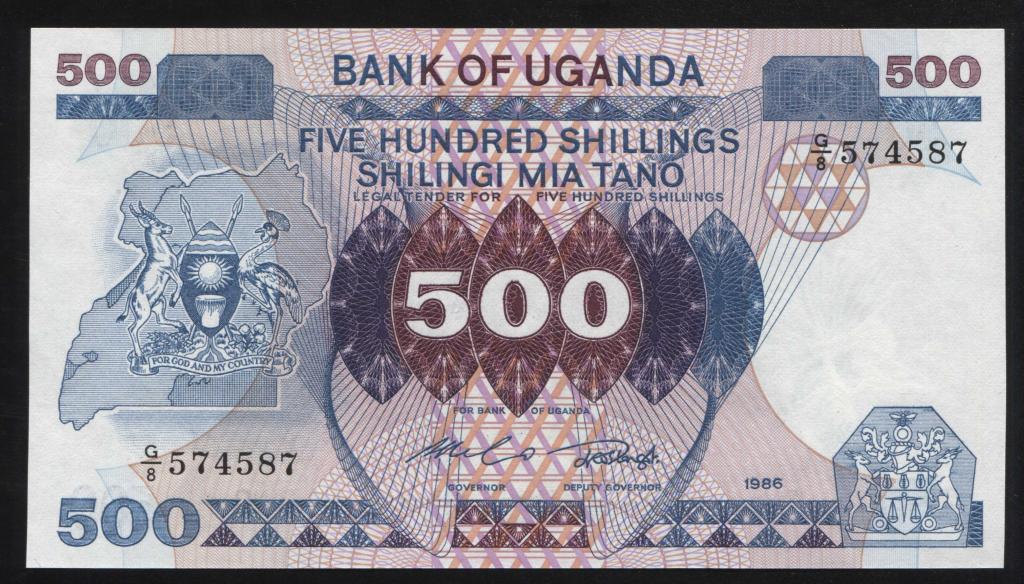 Уганда 500 шиллингов 1986 587 UNC пресс