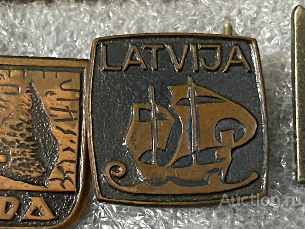 Знак ИНОСТРАННЫЙ Значок LATVIJA  ЛАТВИЯ. ЛАДЬЯ. ПАРУСНИК. ВОЛНЫ. Прибалтика ТЯЖЕЛЫЙ РЕДЧАЙШИЙ RR