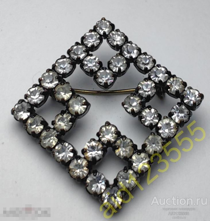 Брошь ромб квадрат советская брошка времен СССР 