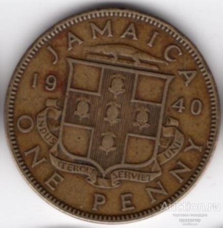 Ямайка 1 пенни 1940 года