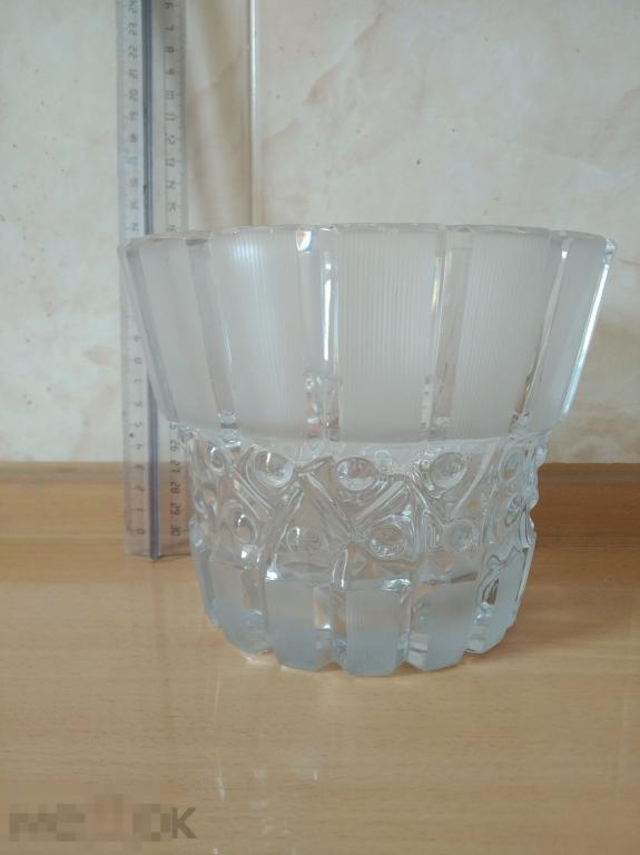 Хрустальная Ваза салатник конфетница вазочка большая  хрусталь стекло СССР 