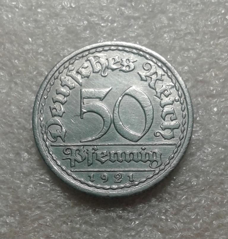 50 пфеннигов 1921 года. Германия. (2Д20)