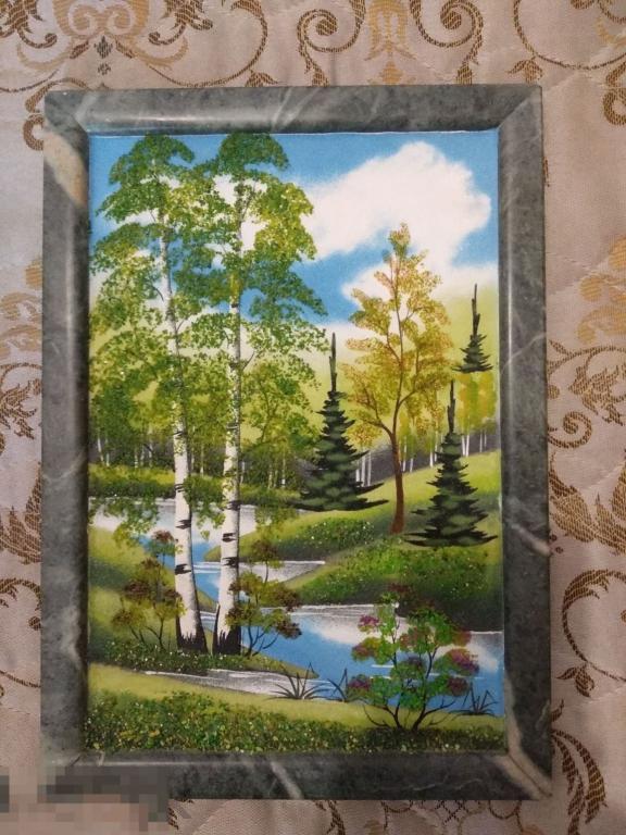 Картина каменная крошка уральские камни мрамор 34*24 см тяжелая 