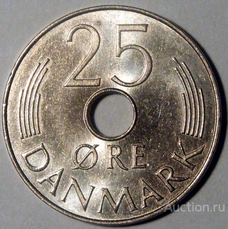 Дания 1987 г. 25 эре штемпельный блеск