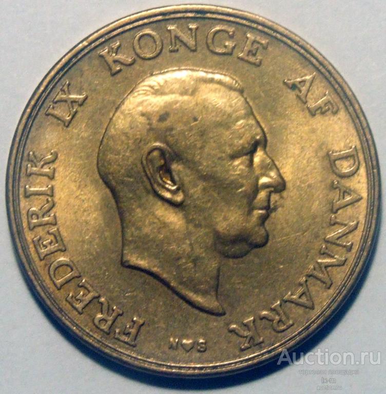 Дания 1952 г. 1 крона штемпельный блеск