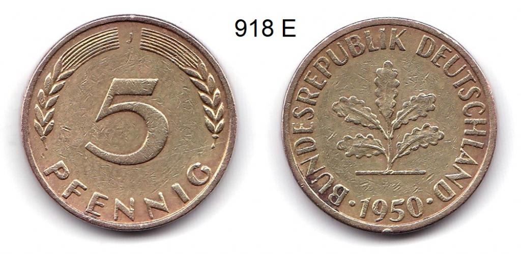 ФРГ. 5 пфеннигов. 1950 год (J).