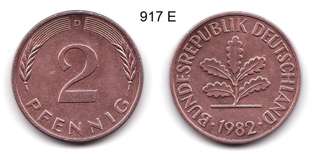 ФРГ. 2 пфеннига. 1982 год (D).