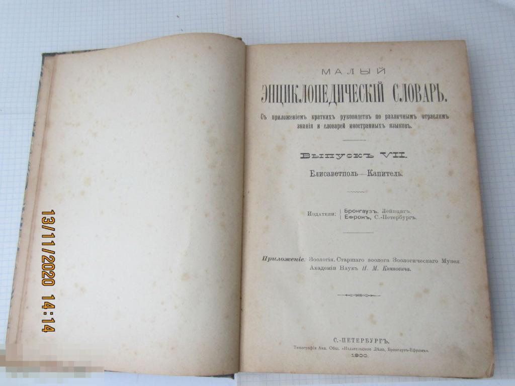 Малый энциклопедический словарь Брокгауза и Ефрона выпуск седьмой 1900 год 