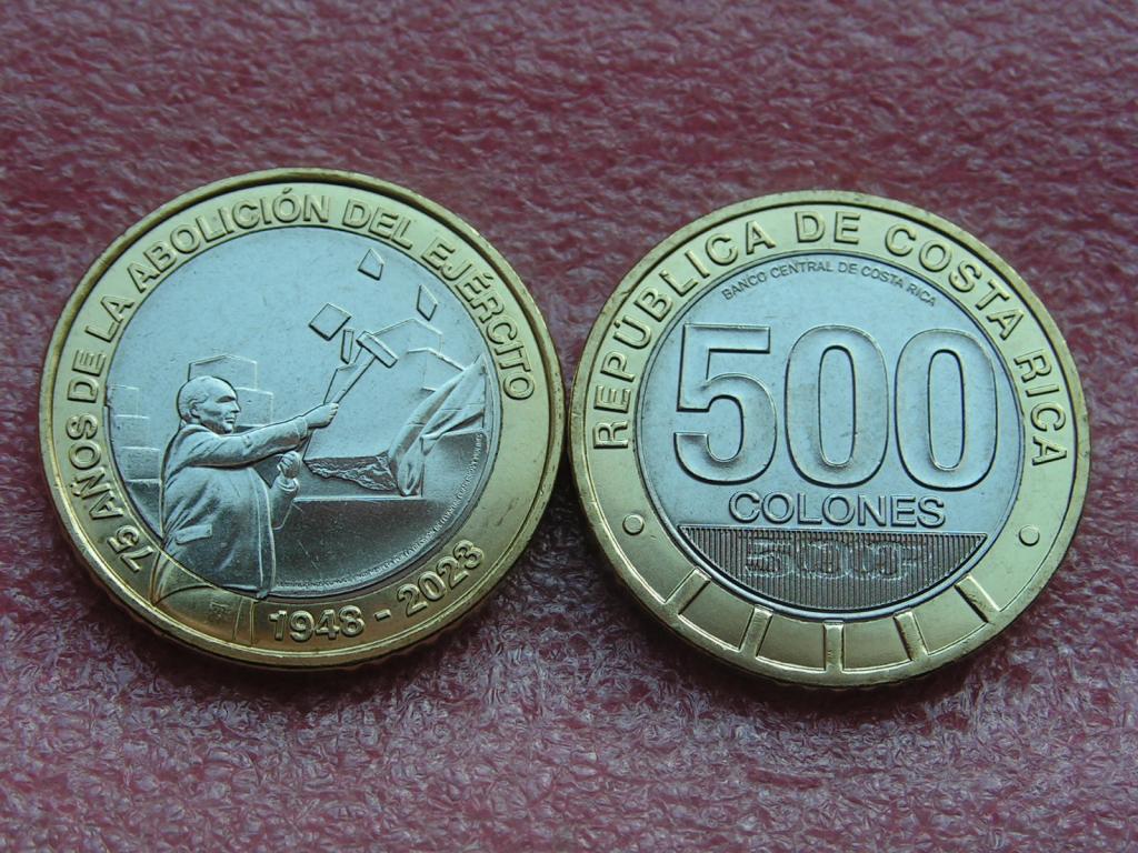 Коста-Рика 500 колонов 2023 армия адьёс 75 лет unc