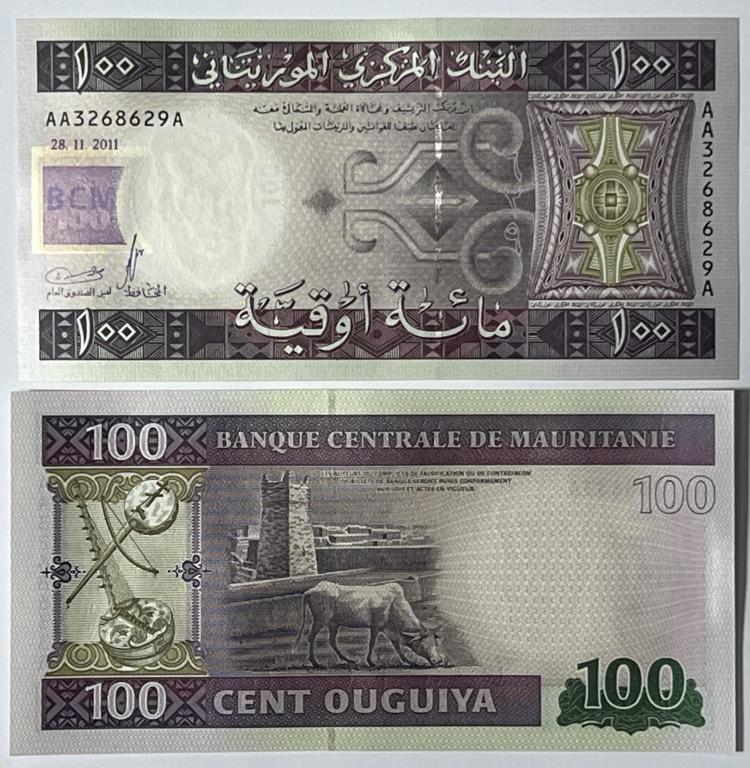 Мавритания 100 угий 2011 год Пресс UNC