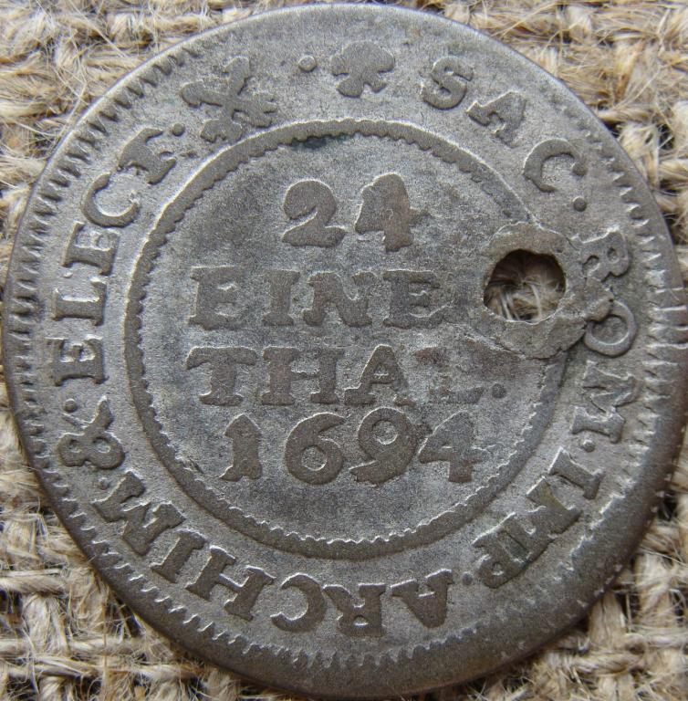 Саксония-Альбертина курфюршество 1/24 талера 1694 год (IK)