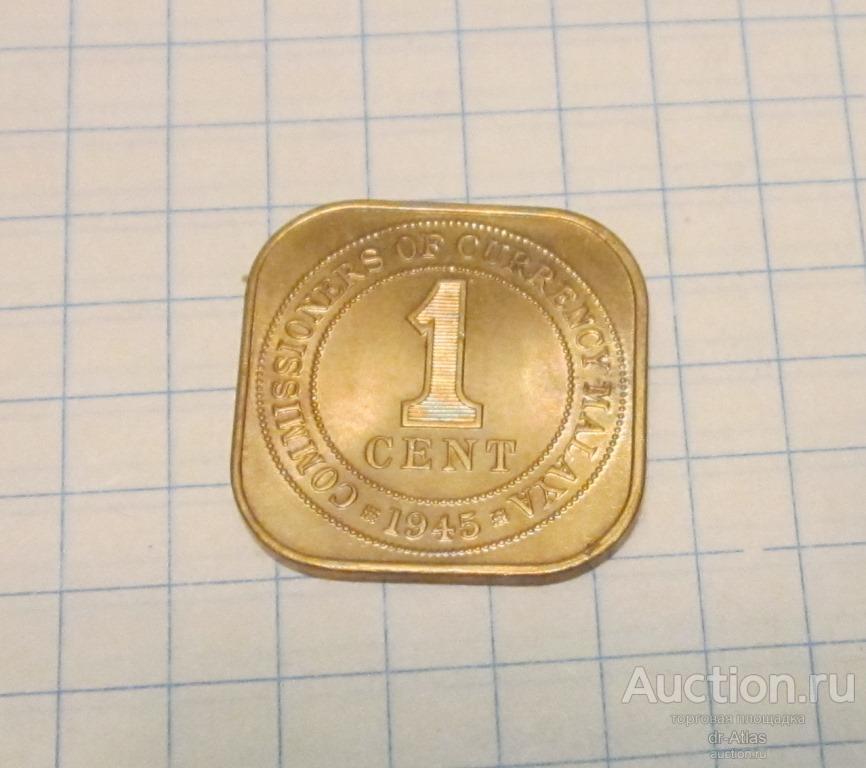 Малайя 1 цент 1945 UNC 6241