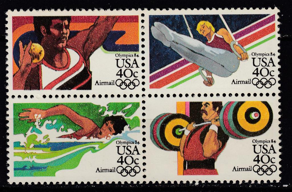 США. 1983 АВИАПОЧТА. ЛЕТНИЕ ОЛИМПИЙСКИЕ ИГРЫ 1984 ГОДА  **