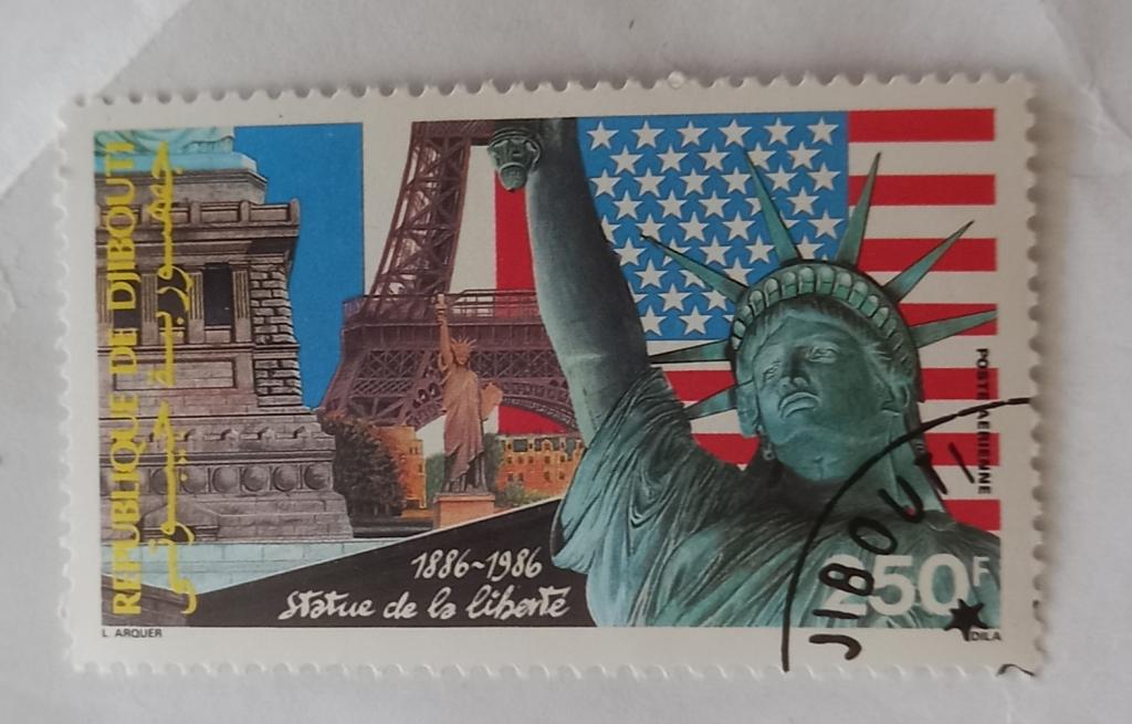 Джибути 1986 год 100 лет  Статуи Свободы Гаш