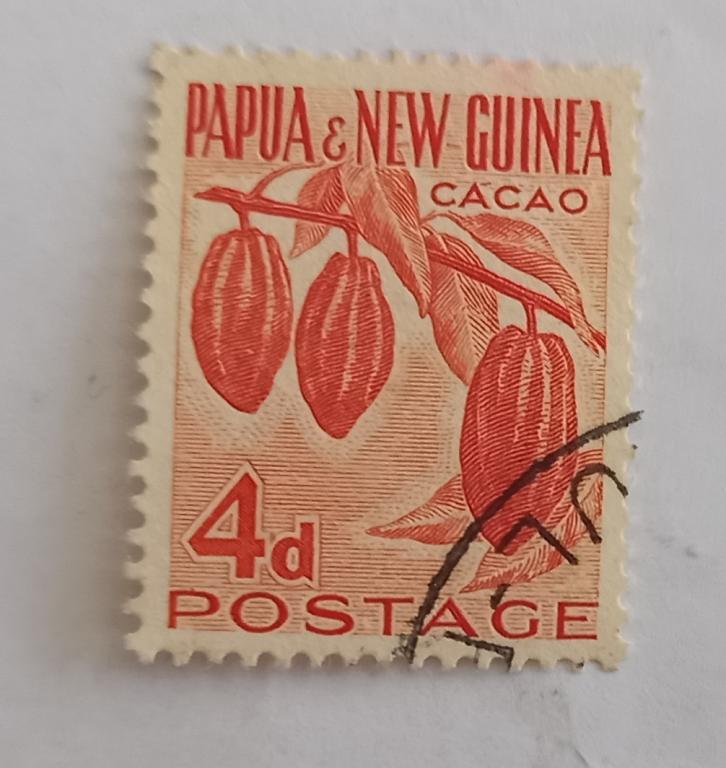 Папуа-Новая Гвинея 1958 год Флора плод Какао Гаш